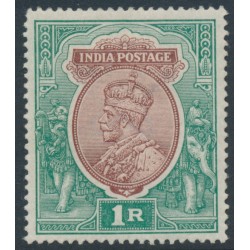 INDIA - 1913 1R brown/green KGV, single star watermark, MH – SG # 186