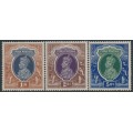 INDIA - 1937 1R to 3R King George VI, multiple star watermark, MH – SG # 259-261