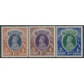 INDIA - 1937 1Rp to 5Rp KGVI, multi star watermark, MH – SG # 259-261