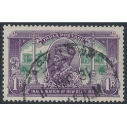 INDIA - 1931 1R violet/green New Delhi, stars pointing right, used – SG # 231