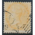 INDIA - 1863 2a yellow QV, white paper, no watermark, used – SG # 43