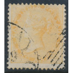 INDIA - 1863 2a yellow QV, white paper, no watermark, used – SG # 43