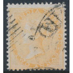 INDIA - 1863 2a yellow QV, white paper, no watermark, used – SG # 43