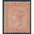 INDIA - 1890 3a brown-orange Queen Victoria, star watermark, MH – SG # 94