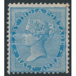 INDIA - 1865 ½a blue QV, elephant watermark, MH – SG # 54