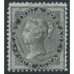 INDIA - 1855 4a black QV, on blued paper, no watermark, used – SG # 35