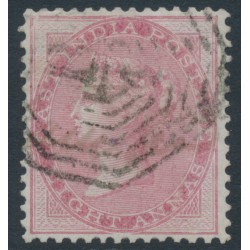 INDIA - 1855 8a carmine QV, on blued paper, no watermark, used – SG # 36