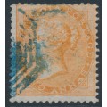 INDIA - 1858 2a orange QV, white paper, no watermark, used – SG # 44