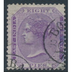 INDIA - 1865 8p mauve QV, elephant watermark, used – SG # 57