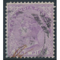 INDIA - 1874 9p bright mauve QV, elephant watermark, used – SG # 77