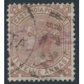 INDIA - 1876 12a Venetian red QV, elephant watermark, used – SG # 82