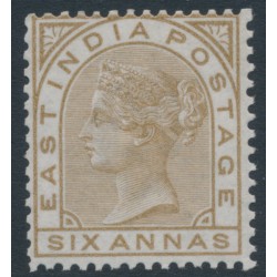 INDIA - 1876 6a olive-bistre QV, elephant watermark, MH – SG # 80