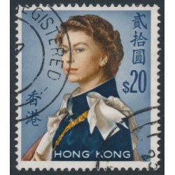 HONG KONG - 1962 $20 QEII Annigoni, upright crown CA watermark, used – SG # 210