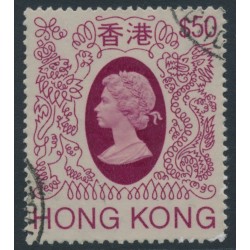 HONG KONG - 1982 $50 claret/grey QEII, CA crown watermark, used – SG # 430