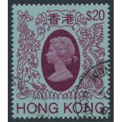 HONG KONG - 1985 $20 deep claret/pale blue QEII, no watermark, used – SG # 486