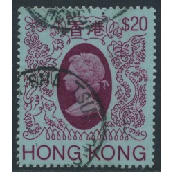 HONG KONG - 1985 $20 deep claret/pale blue QEII, no watermark, used – SG # 486
