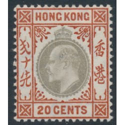 HONG KONG - 1906 20c slate/chestnut KEVII, multi crown CA watermark, MH – SG # 83a