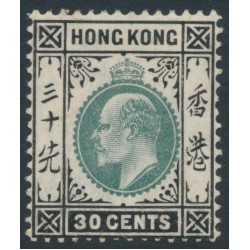 HONG KONG - 1906 30c dull green/black KEVII, multi crown CA watermark, MH – SG # 84a