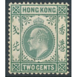 HONG KONG - 1907 2c deep green KEVII, multi crown CA watermark, MH – SG # 92
