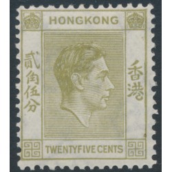 HONG KONG - 1946 25c pale yellow-olive KGVI definitive, MNH – SG # 150