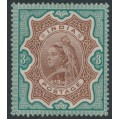 INDIA - 1895 3R brown/green QV, MH – SG # 108