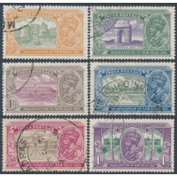 INDIA - 1931 ¼a to 1R New Delhi set of 6, stars pointing right, used – SG # 226-231