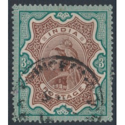 INDIA - 1895 3Rp brown/green QV, used – SG # 108