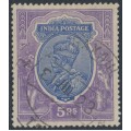 INDIA - 1913 5R ultramarine/violet King George V, single star watermark, used – SG # 188
