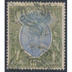 INDIA - 1913 15R blue/olive KGV, single star watermark, used – SG # 190