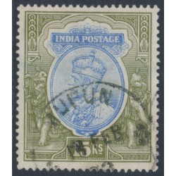 INDIA - 1913 15R blue/olive KGV, single star watermark, used – SG # 190