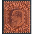 INDIA - 1903 12a purple on red KEVII definitive, MH – SG # 135