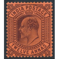 INDIA - 1903 12a purple on red KEVII definitive, MH – SG # 135