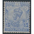 INDIA - 1923 3a ultramarine KGV definitive, single star watermark, MH – SG # 200