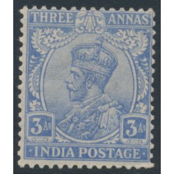 INDIA - 1923 3a ultramarine KGV definitive, single star watermark, MH – SG # 200