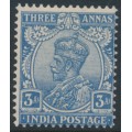 INDIA - 1926 3a blue KGV definitive, multi star watermark, MH – SG # 209