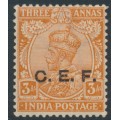 INDIA - 1922 3a orange King George V overprinted CEF, MH – SG # C29