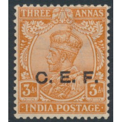 INDIA - 1922 3a orange King George V overprinted CEF, MH – SG # C29