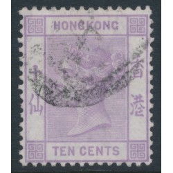 HONG KONG - 1880 10c mauve QV, crown CC watermark, used – SG # 30