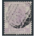 HONG KONG - 1882 10c dull mauve QV, crown CA watermark, used – SG # 36