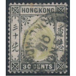 HONG KONG - 1903 30c dull green/black KEVII, crown CA watermark, used – SG # 70