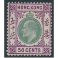 HONG KONG - 1906 50c green/magenta KEVII, multi crown CA watermark, MH – SG # 85a