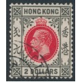 HONG KONG - 1921 $2 carmine-red/grey-black KGV, multi script CA watermark, used – SG # 130