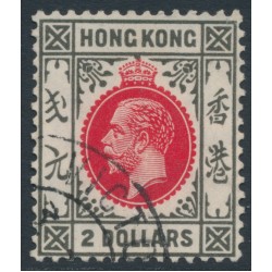 HONG KONG - 1921 $2 carmine-red/grey-black KGV, multi script CA watermark, used – SG # 130