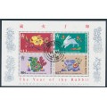 HONG KONG - 1987 Year of the Rabbit M/S, used – SG # MS533