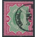 INDIA - 1909 10R green/carmine KEVII, used – SG # 144