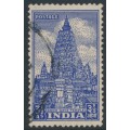 INDIA - 1949 3½a bright blue Bodh Gaya Temple, used – SG # 315