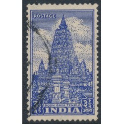 INDIA - 1949 3½a bright blue Bodh Gaya Temple, used – SG # 315