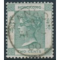 HONG KONG - 1900 2c dull green QV, crown CA watermark, used – SG # 56 / Z469