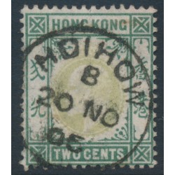 HONG KONG - 1904 2c green KEVII, multi crown CA watermark, Hoihow cancel – SG # 77 / Z603