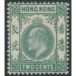 HONG KONG - 1904 2c dull green KEVII, multi crown CA watermark, MH – SG # 77